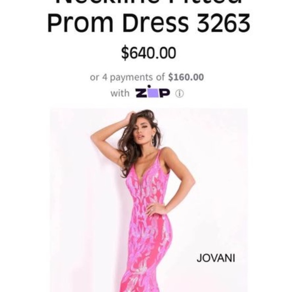 Jovani 3263.Deep V Prom Dress - Picture 5 of 6